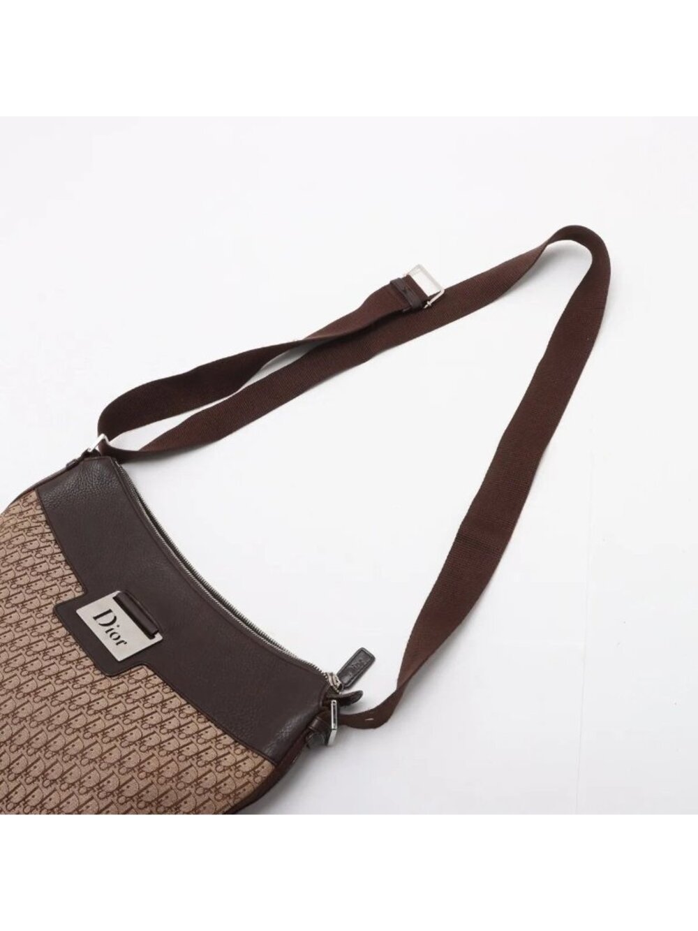 Dior Trotter 2-Way Shoulder Bag Crossbody Messenger Leather Brown - Picture 5 of 14